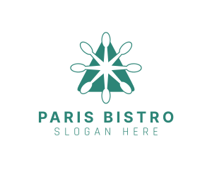 Green Spoon Triangle Restaurant logo design