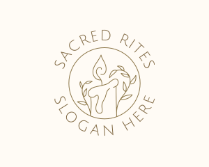 Ritual - Candle Flame Leaves logo design