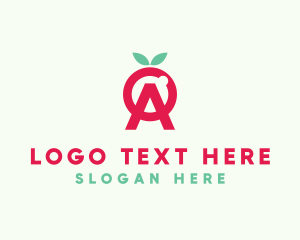Strawberry - Pink Letter A Berry logo design