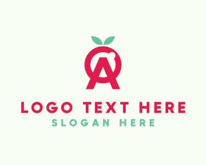 Raspberry - Pink Letter A Berry logo design