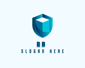 Cyber - Cybersecurity Software Shield logo design