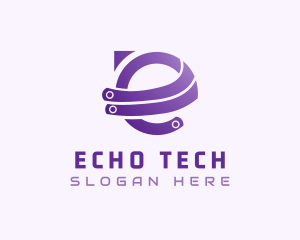 Purple E Tech logo design