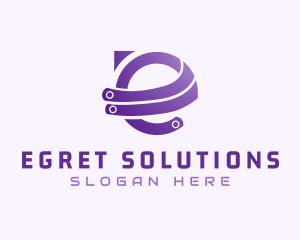 Purple E Tech logo design