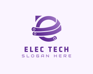 Purple E Tech logo design