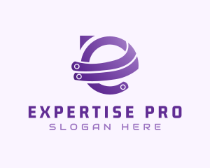 Purple E Tech logo design