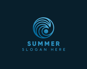 Ocean Wave Surf logo design