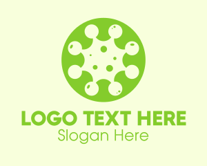 Virology - Green Virus Particle logo design