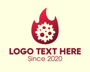 Fire - Red Fiery Virus logo design