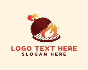 Barbecue - Fire Cook Restaurant logo design