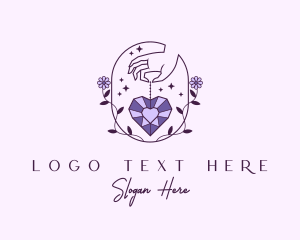 Gemstone - Luxury Heart Jewelry logo design