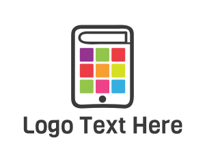 Online - Mobile Application Book logo design