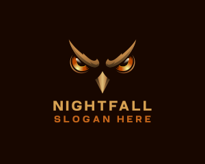 Nocturnal - Owl Eyes Beak logo design
