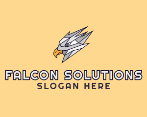 Geometric Falcon Wildlife logo design