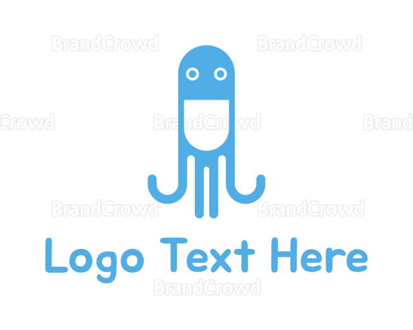 Blue Seafood Octopus Logo