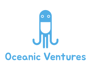 Blue Seafood Octopus  logo design