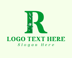 Green - Botanical Garden Letter R logo design
