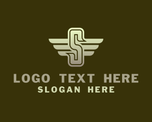 Army - Military Winged Letter S logo design