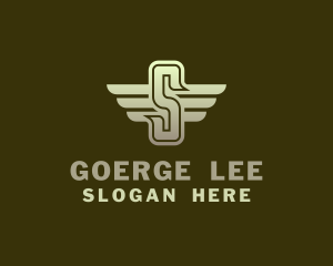 Eagle - Military Winged Letter S logo design