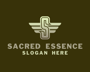 Military Winged Letter S logo design