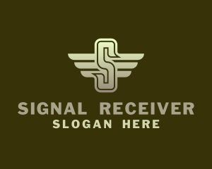 Military Winged Letter S logo design