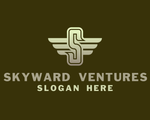 Military Winged Letter S logo design