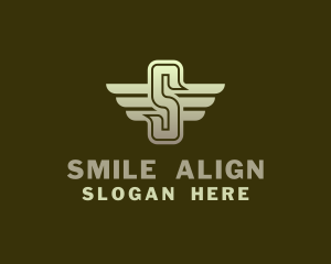 Military Winged Letter S logo design