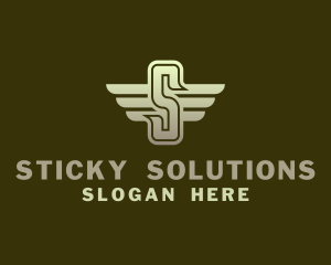 Military Winged Letter S logo design