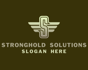 Military Winged Letter S logo design