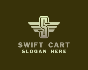 Military Winged Letter S logo design