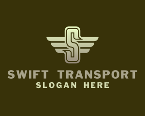 Military Winged Letter S logo design