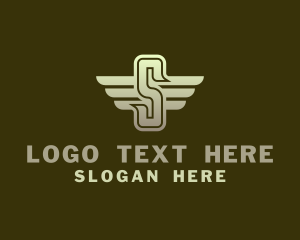 Pilot - Military Winged Letter S logo design