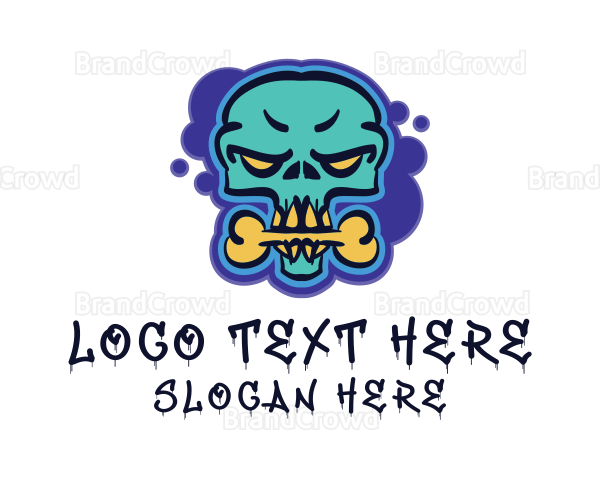 Skull Graffiti Mural Artist Logo