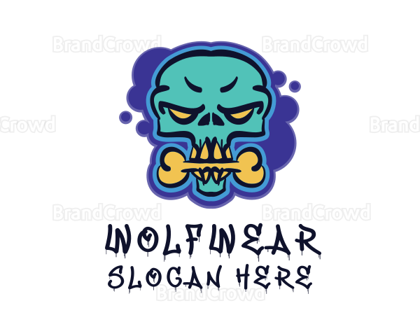 Skull Graffiti Mural Artist Logo