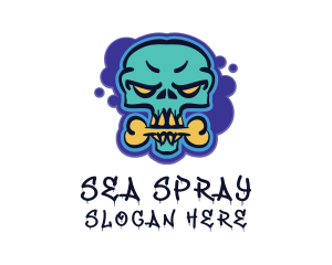 Skull Graffiti Mural Artist logo design