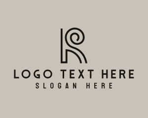 Retro - Creative Spiral Letter R logo design