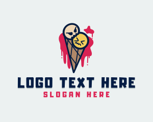 Casual - Scary Ice Cream Cone logo design