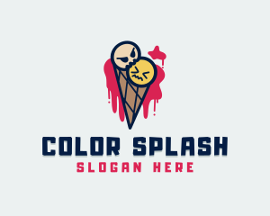 Scary Ice Cream Cone logo design