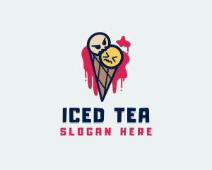 Scary Ice Cream Cone logo design