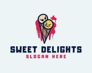 Desserts - Scary Ice Cream Cone logo design