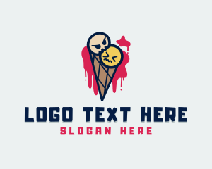Paint Splash - Scary Ice Cream Cone logo design