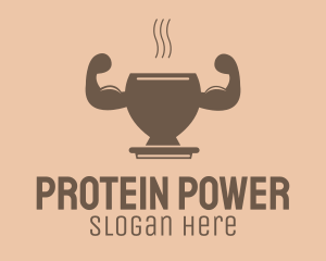 Protein - Strong Hot Drink logo design