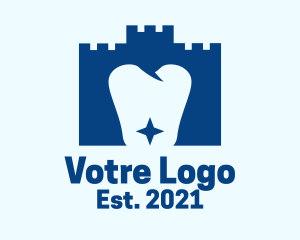 Molar - Castle Tower Tooth logo design