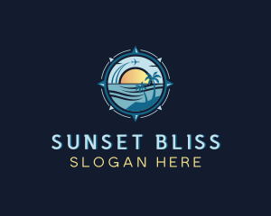 Sunset - Airplane Sunset Beach logo design