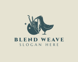 Bird Yarn Knitting logo design