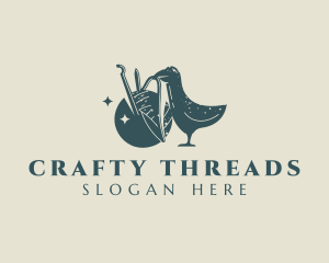 Bird Yarn Knitting logo design