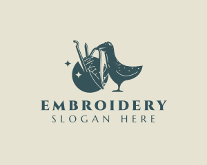 Bird Yarn Knitting logo design