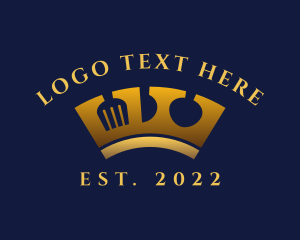 Fork - Royal Utensil Crown logo design