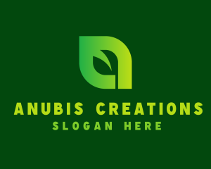 Nature Leaf Letter A logo design