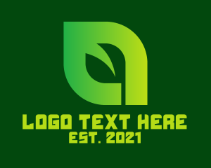 A - Nature Leaf Letter A logo design