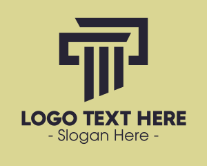Monochromatic - Elegant Pillar Concrete logo design